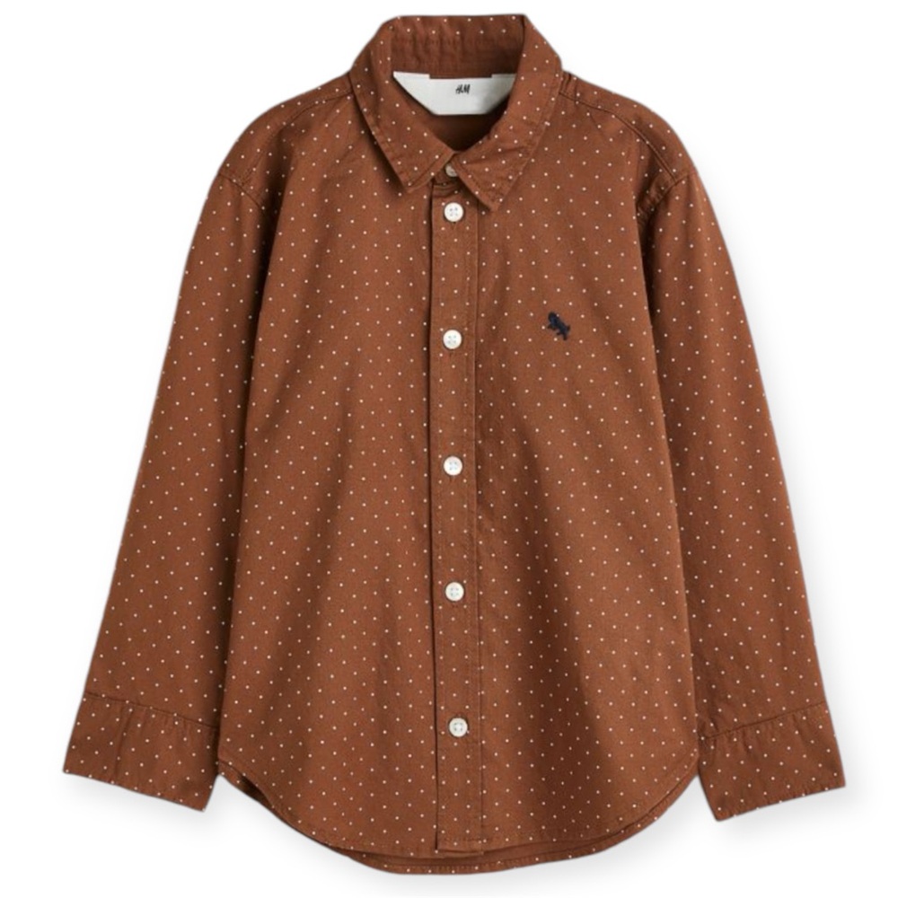 NWT Boys Cotton Brown Shirt